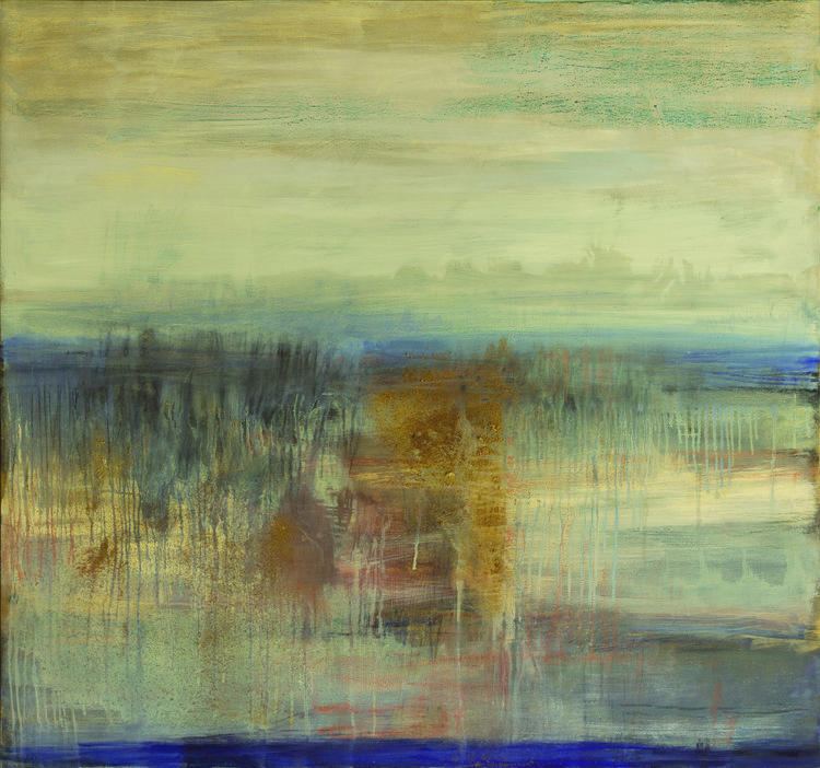 Scarp-Winter/Cobalt-Jarrah, 2015, mixed media, oil on canvas