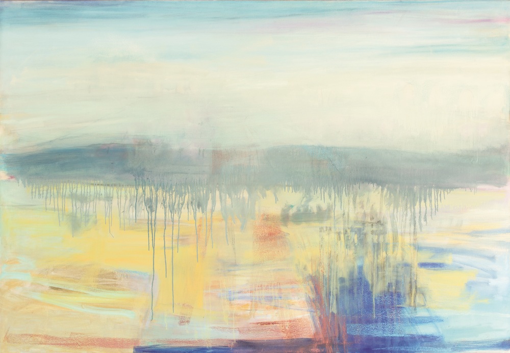 Scarp-Winter/Cobalt-Yellow, 2015, mixed media, oil on canvas, 177x122cm